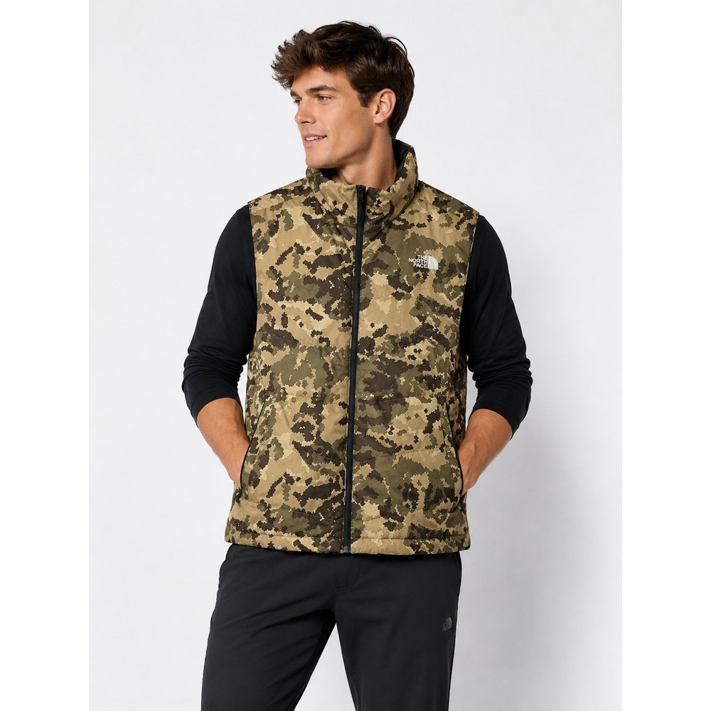 The North Face Mens Aconcagua 2 Vest Digital Camo Puffer Jacket Brown Tan Large‎
